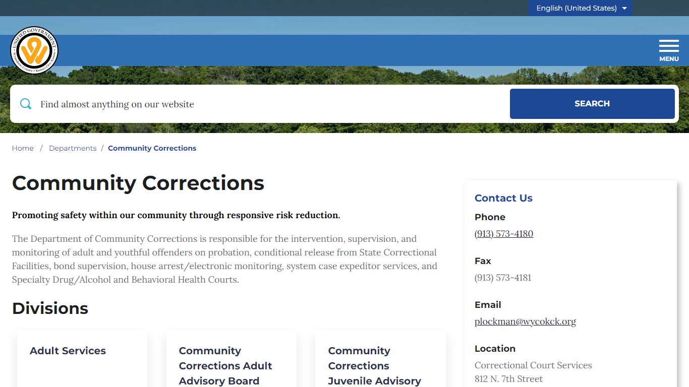 Community Corrections – Unified Government of Wyandotte County and ...